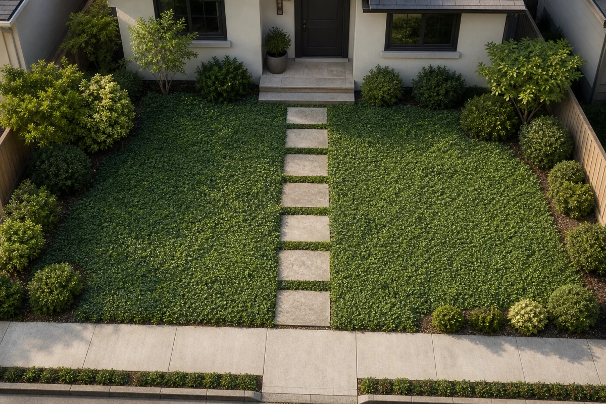 Elevated garden plan showing a planted carpet